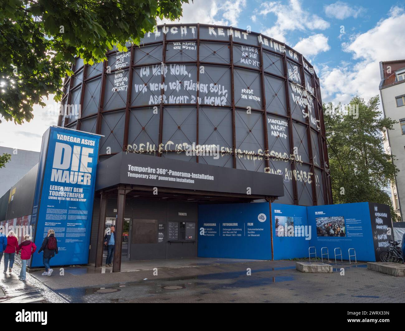 Entrance to the temporary 360° panorama installation in Berlin, Germany. Stock Photo