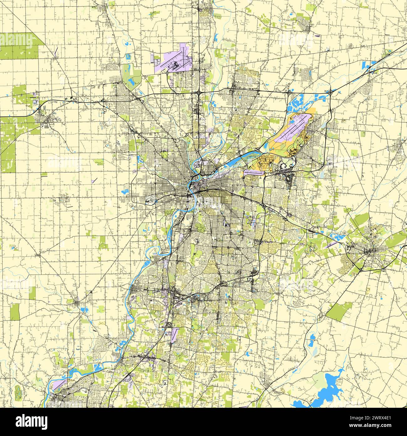 City map of Dayton, Ohio, USA Stock Vector Image & Art - Alamy