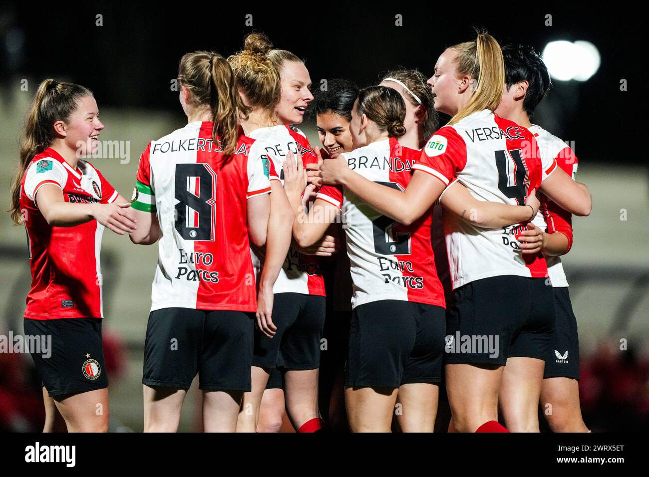 Rotterdam, Netherlands. 14th Mar, 2024. Rotterdam - Sanne Koopman of Feyenoord V1 celebrates the 1-0 during the match between Feyenoord V1 v FC Twente V1 at Nieuw Varkenoord on 14 March 2024 in Rotterdam, Netherlands. Credit: box to box pictures/Alamy Live News Stock Photo