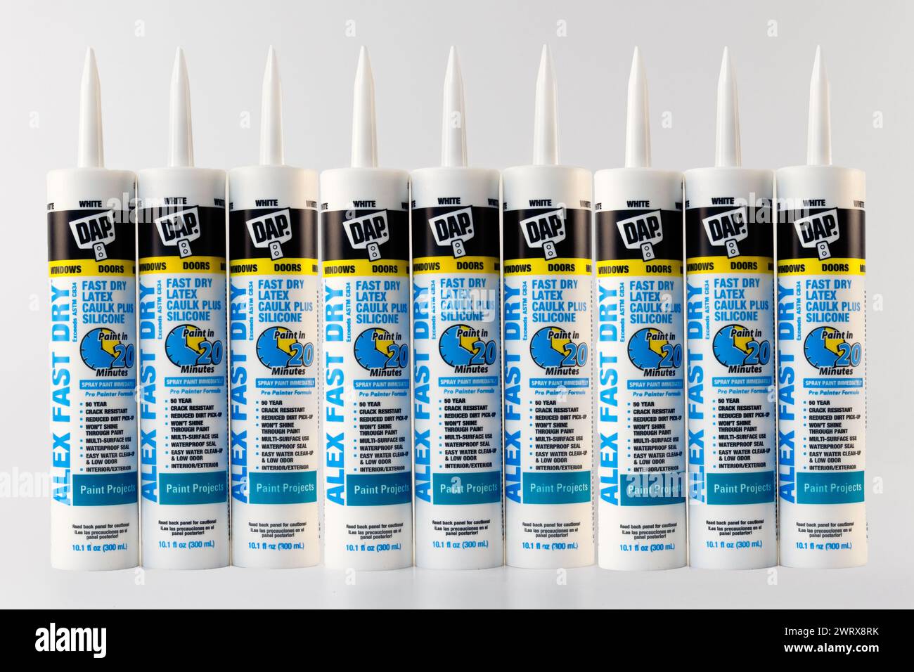 MINNEAPOLIS, MN, USA OCTOBER 12, 2023Grouping of DAP latex caulk and