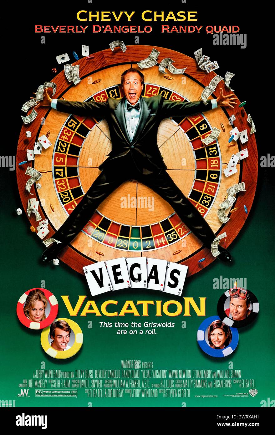 Vegas Vacation (1997) directed by Stephen Kessler and starring Chevy Chase, Beverly D'Angelo and Randy Quaid. In the fourth outing for the vacation franchise, the Griswolds have to survive Vegas fever when they go to Las Vegas for a fun family vacation. Photograph of an original 1997 US one sheet poster. ***EDITORIAL USE ONLY*** Credit: BFA / Warner Bros Stock Photo