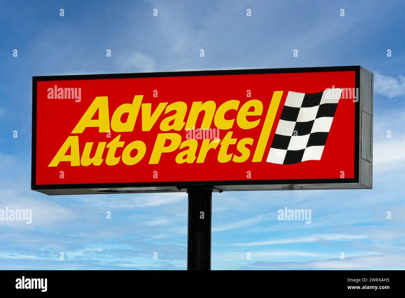 NEW RICHMOND, WI, USA - DECEMBER 31, 2023:Advanced Auto Parts exterior