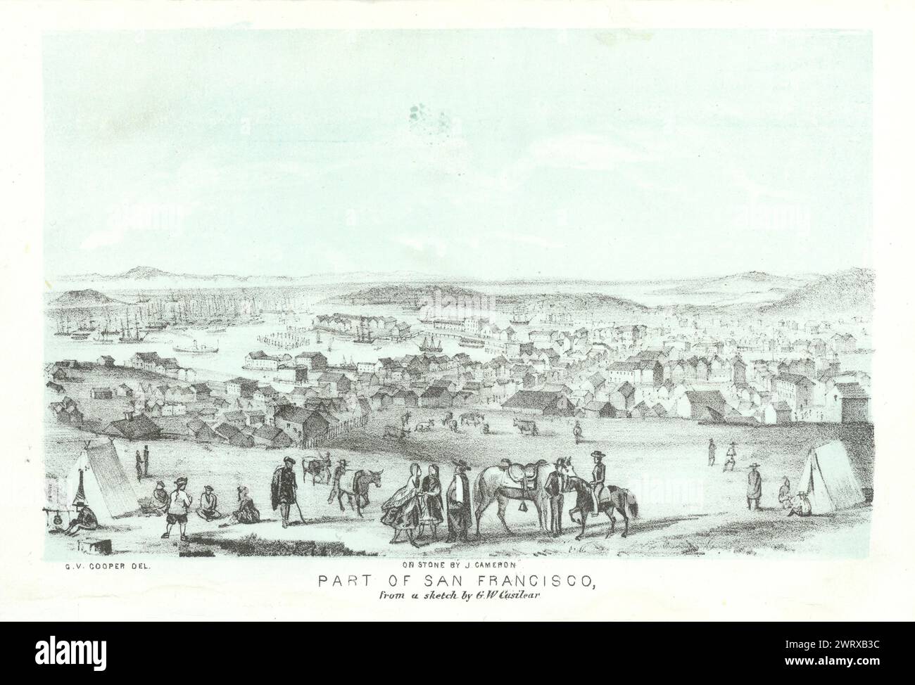 'Part of San Francisco', California, lithograph by George Cooper 1853 print Stock Photo