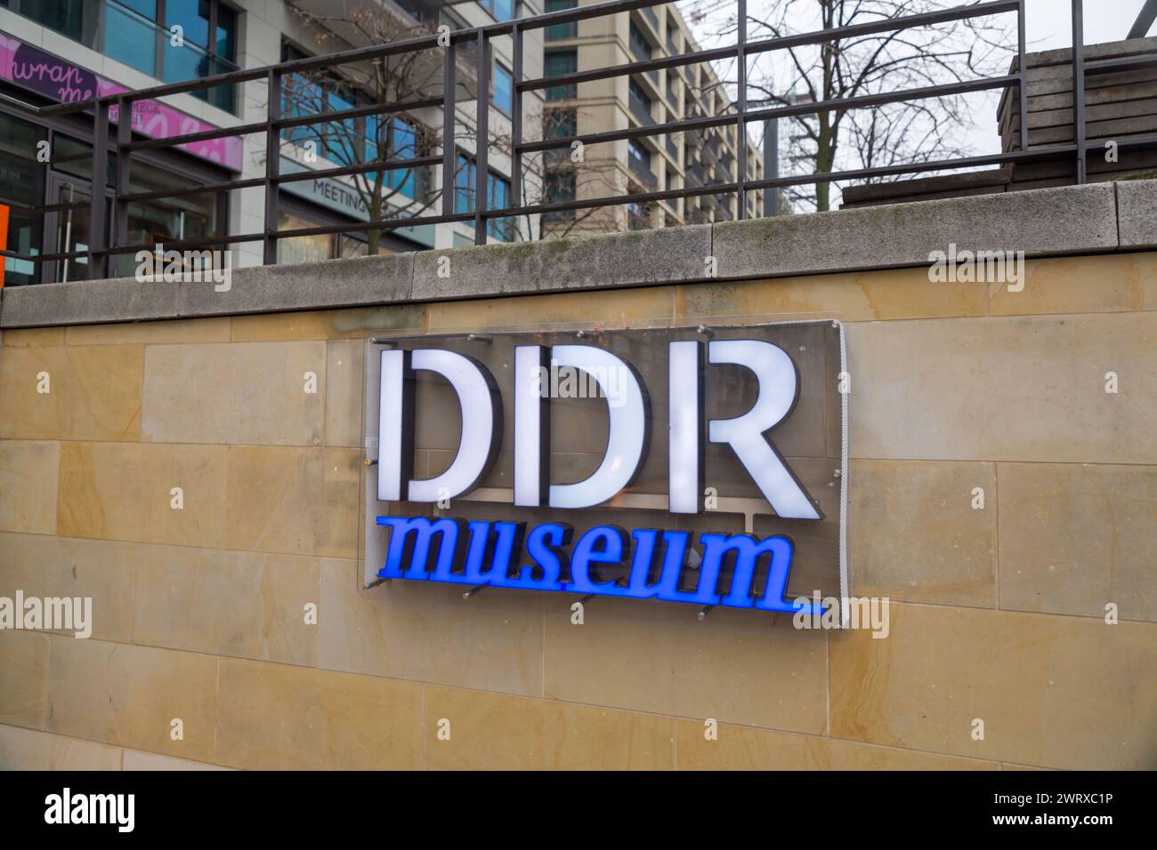 Berlin, Germany - 16 DEC 2021: The DDR Museum located in the former governmental district of East Germany, right on the river Spree, opposite the Berl Stock Photo