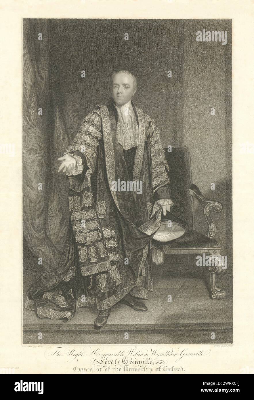 William Wyndham Grenville Lord Grenville, University of Oxford Chancellor 1814 Stock Photo