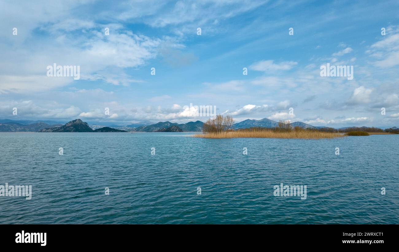 Lake Skadar, Lake Scutari, Lake Shkodër and Lake Shkodra in Montenegro and Albania border, Balkan peninsula Stock Photo