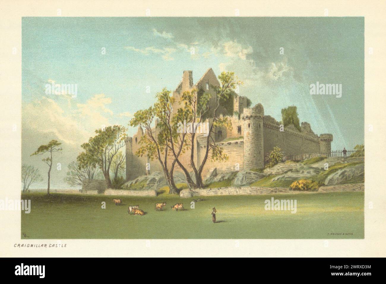 Craigmillar Castle. Scotland antique chromolithograph 1891 old print Stock Photo