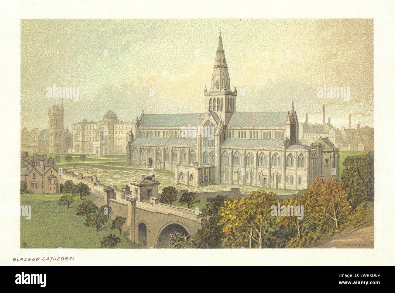 Glasgow Cathedral. Scotland antique chromolithograph 1891 old print Stock Photo