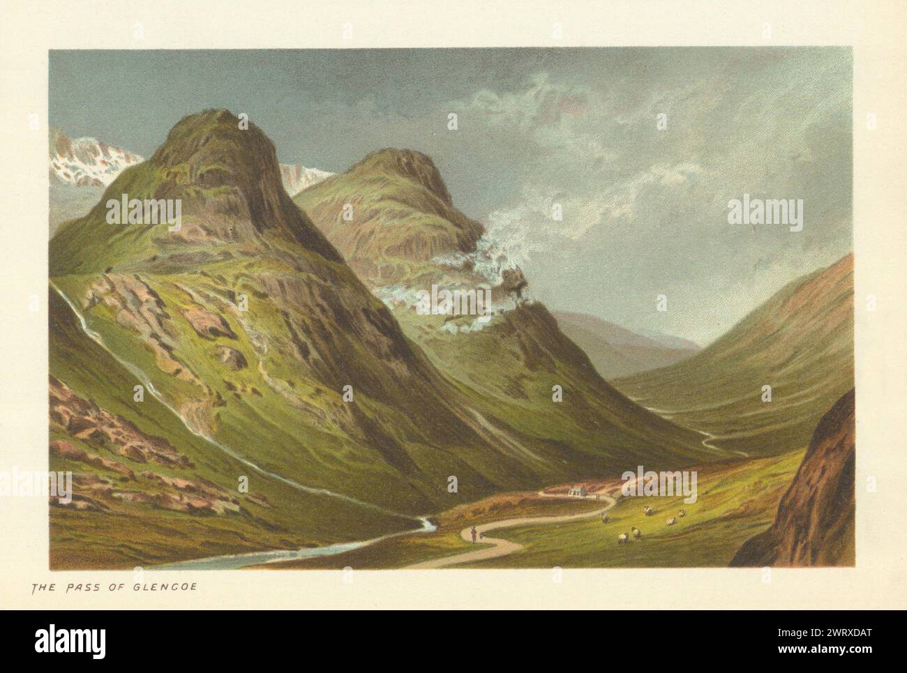 The Pass of Glencoe. Scotland antique chromolithograph 1891 old print Stock Photo