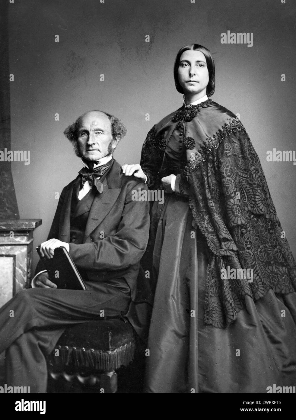 John Stuart Mill, J.S. Mill, (1806 – 1873) British philosopher, political economist, and civil servant.  John Stuart Mill and Helen Taylor Stock Photo