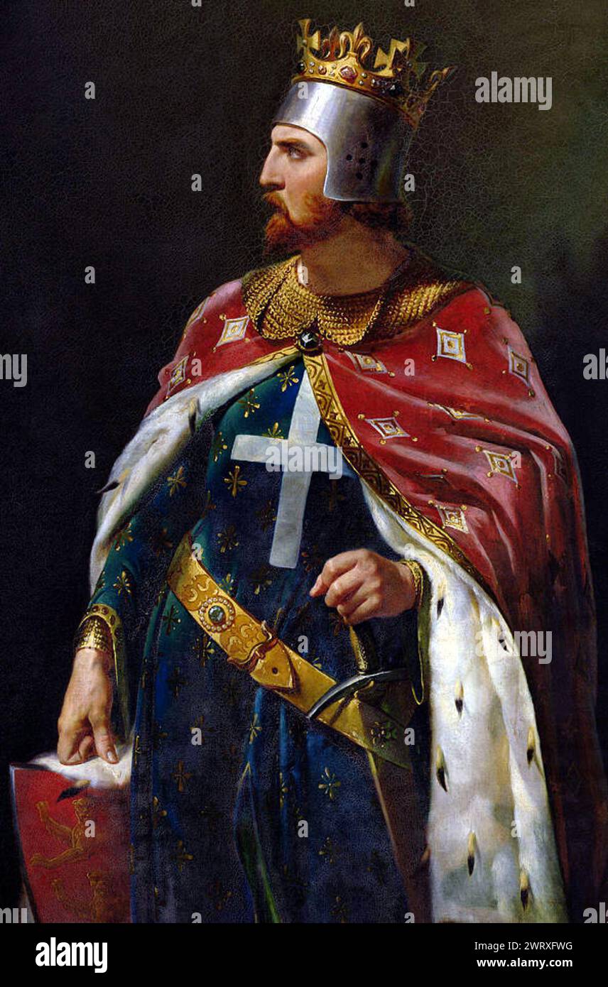 Richard the Lionheart, Richard Coeur de Lion, 1841, Richard I (1157 – 1199), Richard Cœur de Lion, Richard the Lionheart, military leader and King of England from 1189 until 1199. Stock Photo