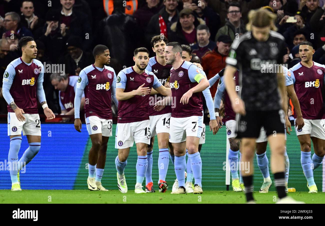 BIRMINGHAM - Aston Villa celebrates the 1-0 during the UEFA Conference ...