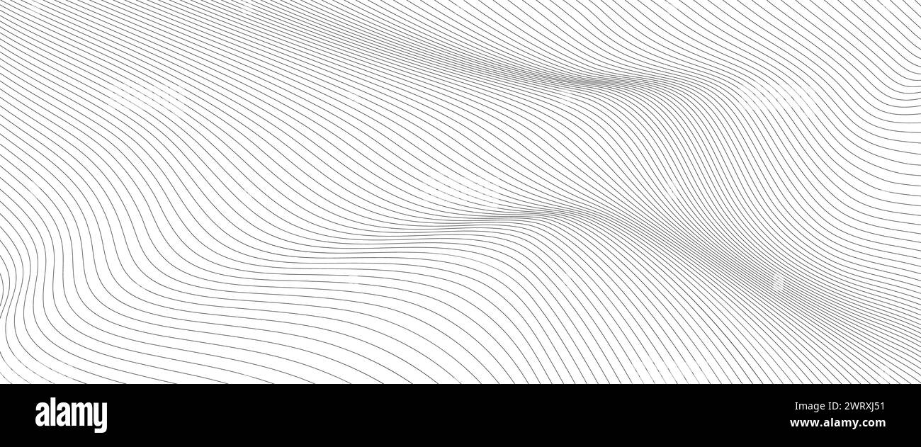 vector Illustration of the wavy pattern of black lines on white ...