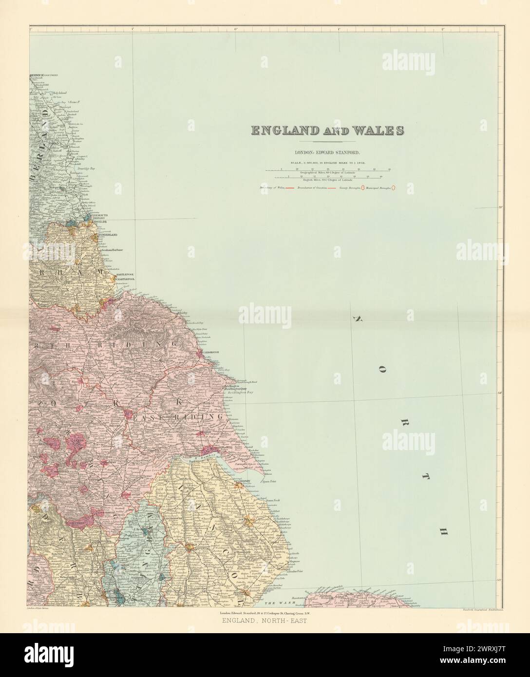 North east england map 19th century hi-res stock photography and images ...