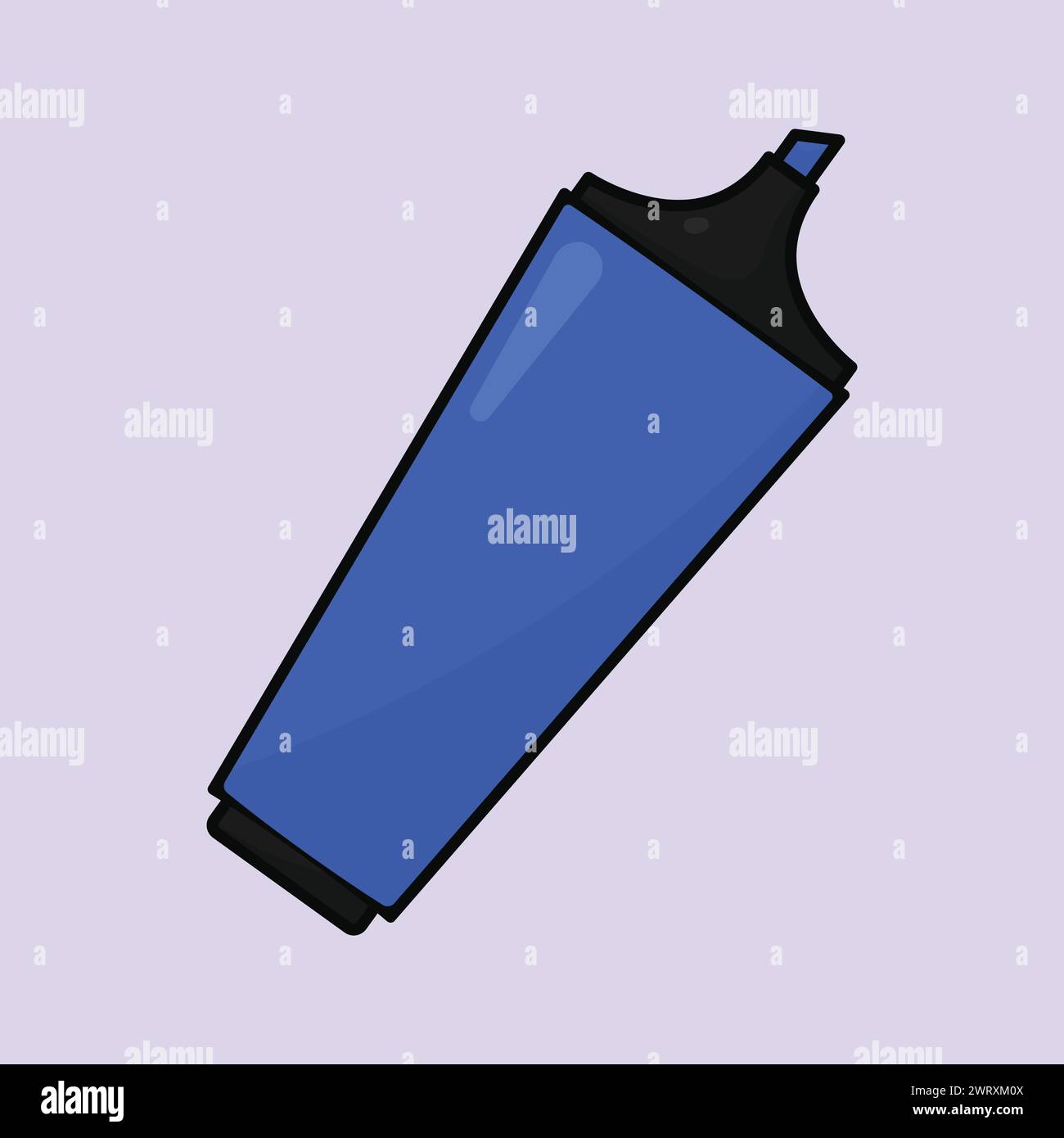 Highlighter Pen Vector Illustration Icon School Office Stationery