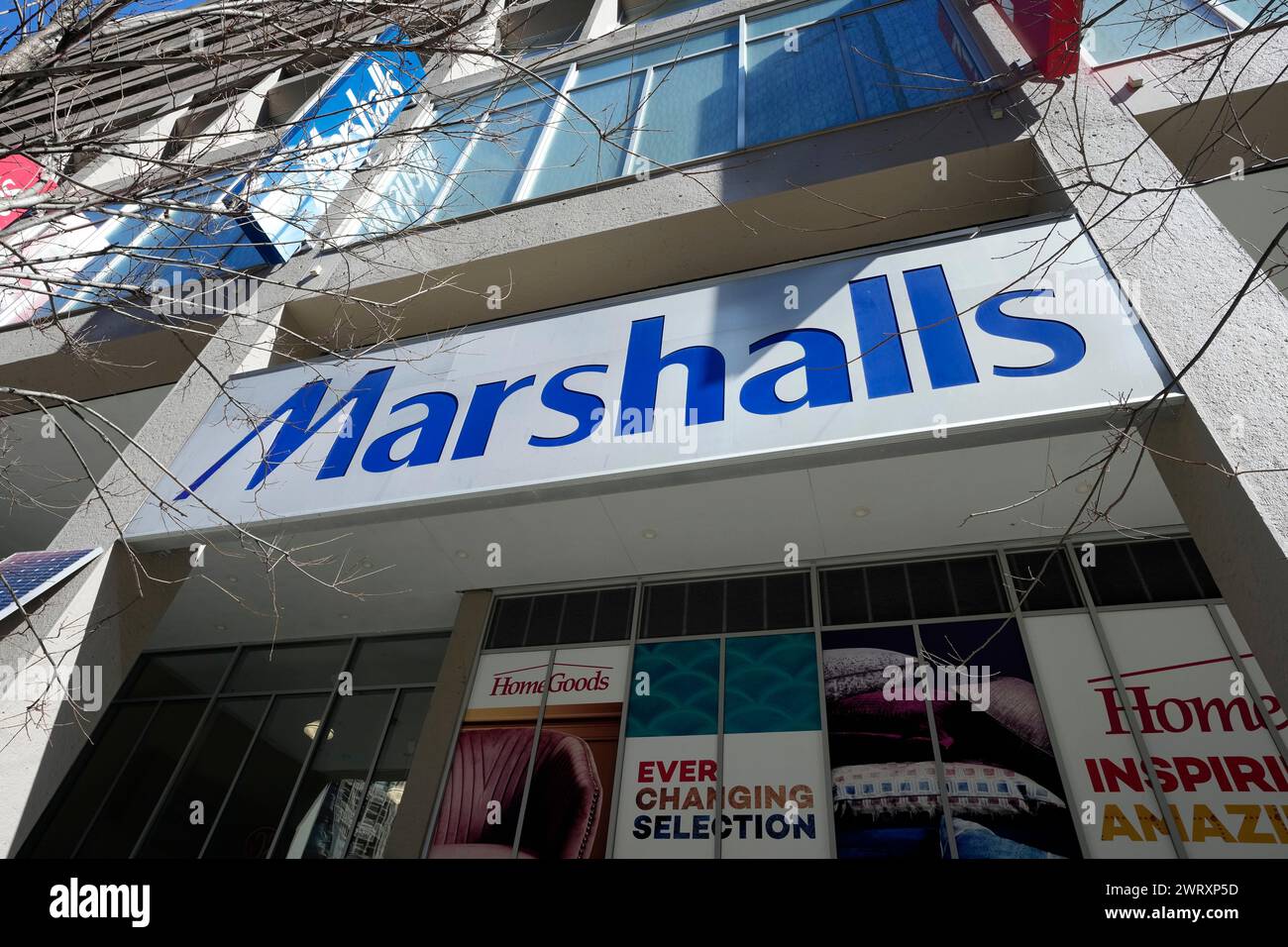The Marshalls name is seen over a store entrance, Thursday, March 14, 2024, in Boston. (AP Photo