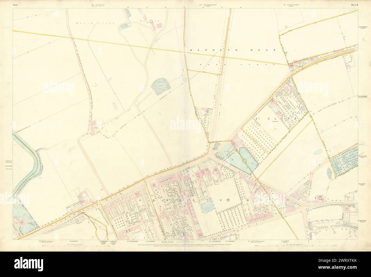 City of York 6 Heworth Monk Stray Layerthorpe. Ordnance Survey 1852