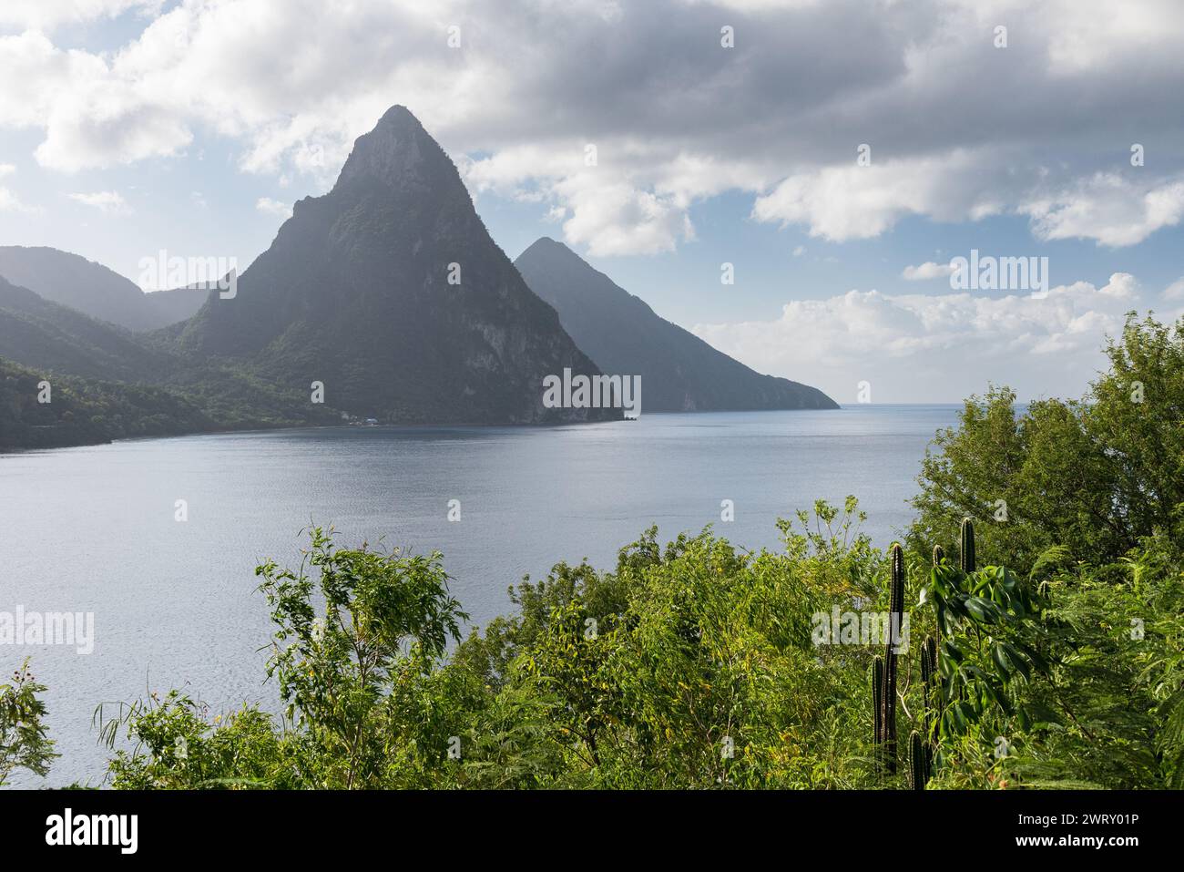 View From Near Rachette Point Of The St. Lucia Pitons. Looking South 