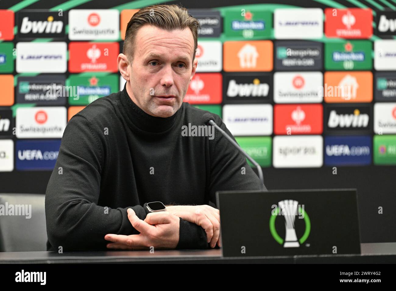 Brugge Belgium 14th Mar 2024 Ronny Deila Head Coach Of Club Brugge Pictured During The 3593