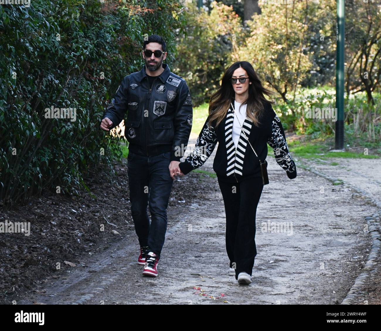 Milan, Italy. 14th Mar, 2024. Milan, Filippo Magnini and Giorgia Palmas out for a walk Credit: Independent Photo Agency/Alamy Live News Stock Photo