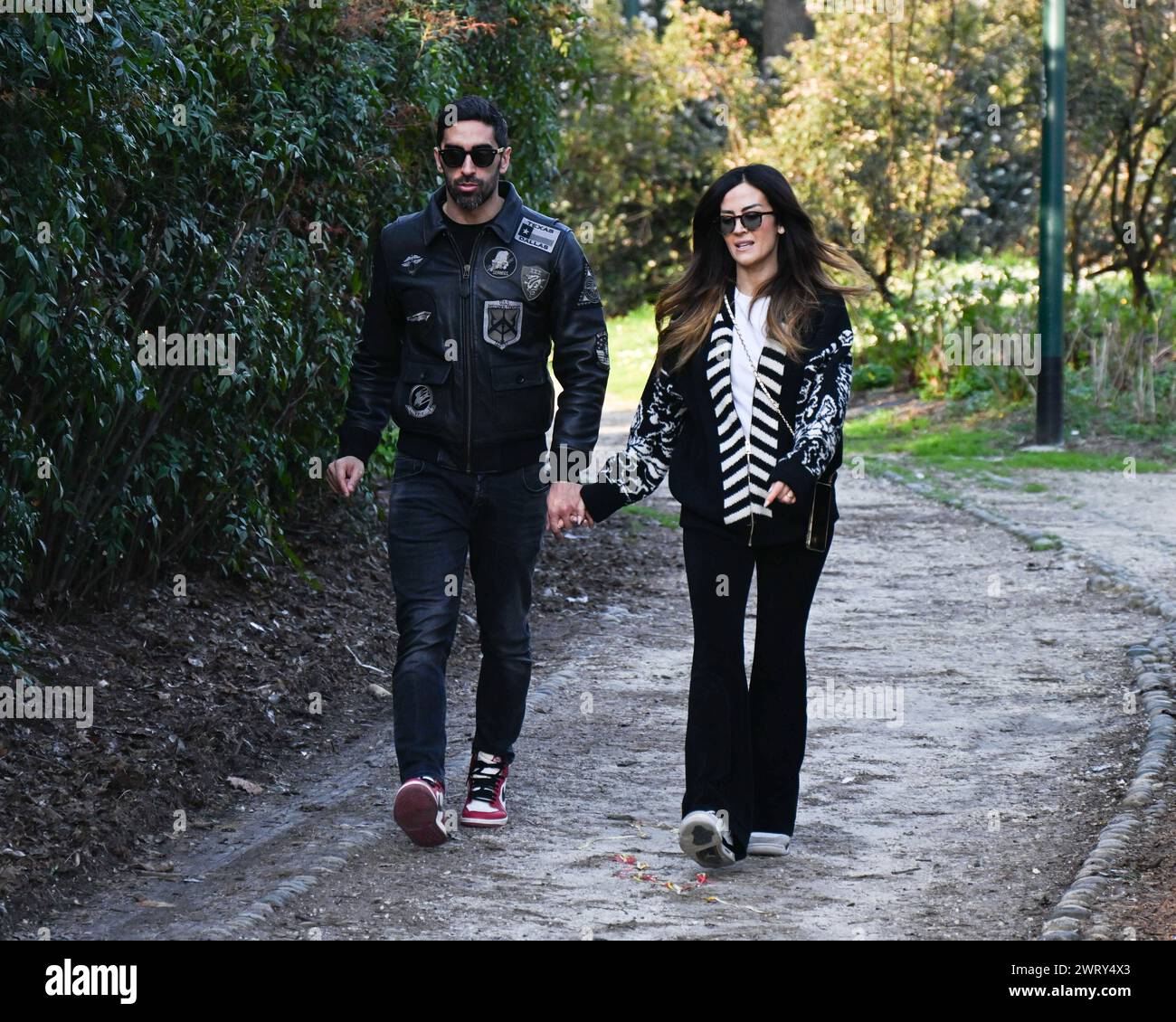 Milan, Italy. 14th Mar, 2024. Milan, Filippo Magnini and Giorgia Palmas out for a walk Credit: Independent Photo Agency/Alamy Live News Stock Photo