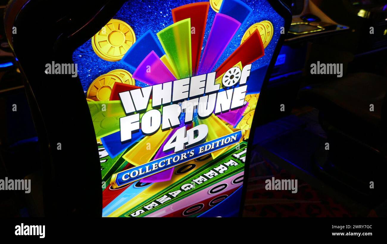 Las Vegas, Nevada, USA 7th March 2024 Wheel of Fortune Slot Machine at