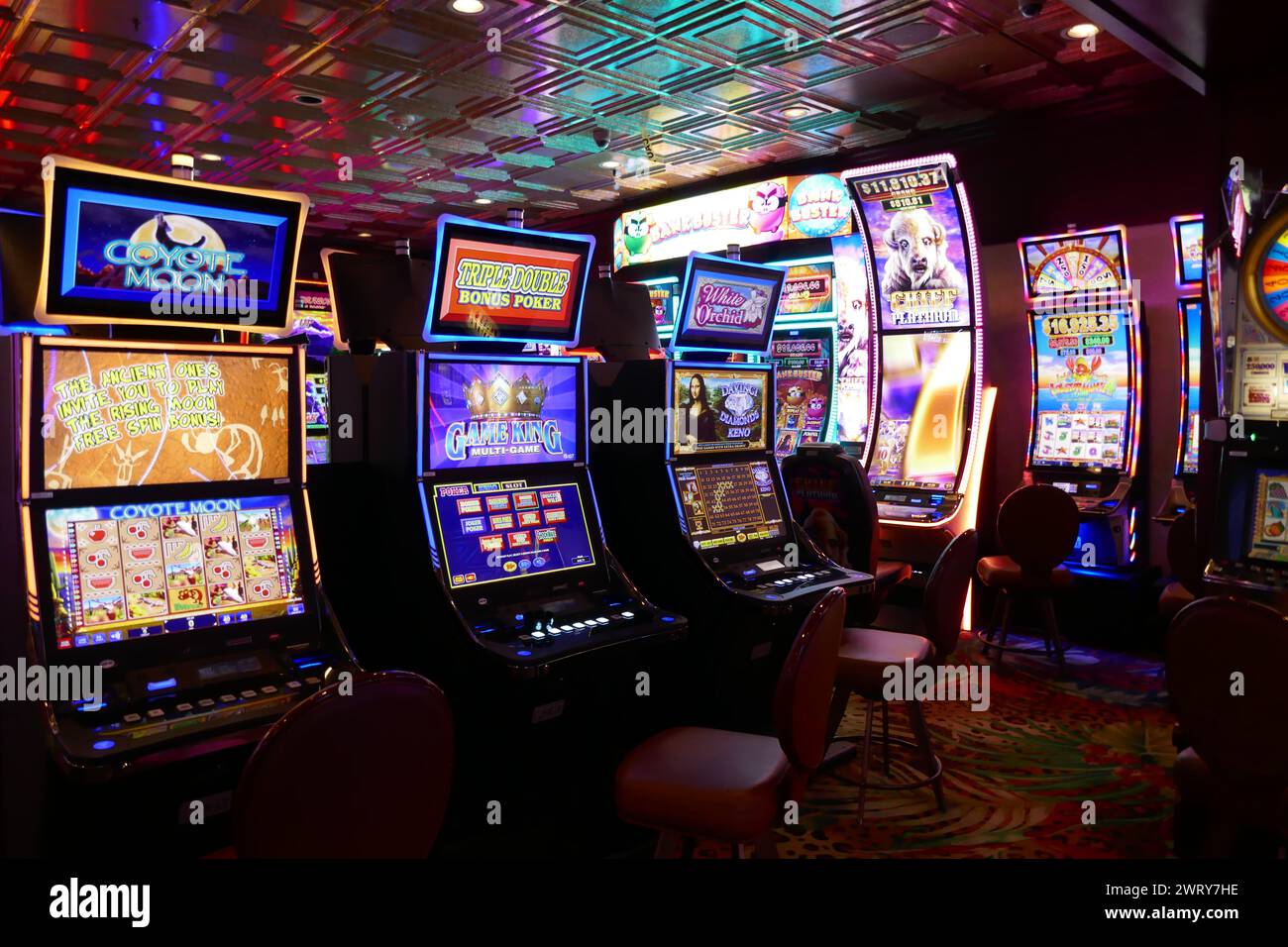 Las Vegas, Nevada, USA 7th March 2024 Slot Machines at El Cortez Hotel