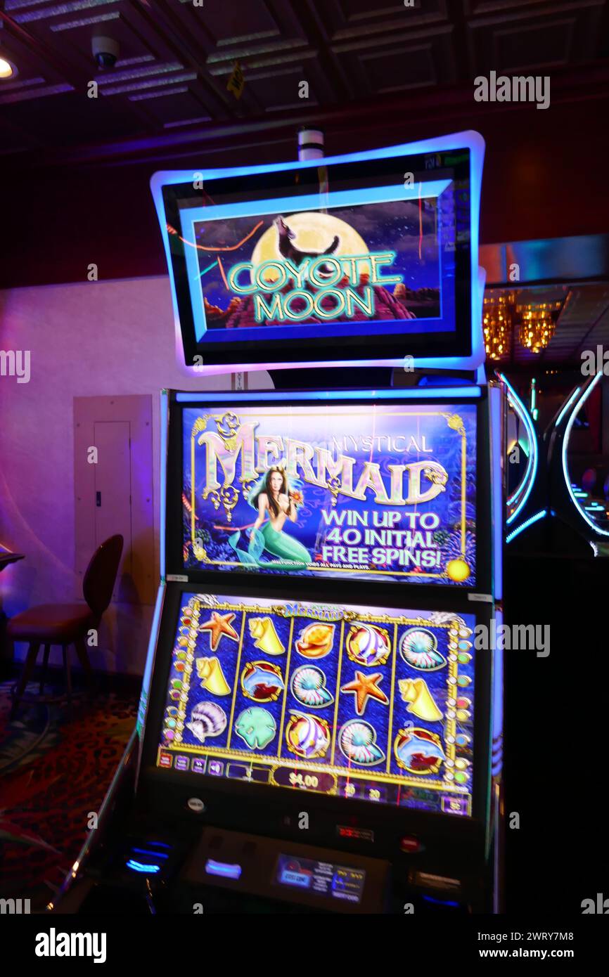 Las Vegas, Nevada, USA 7th March 2024 Coyote Mermaid Slot Machine at El
