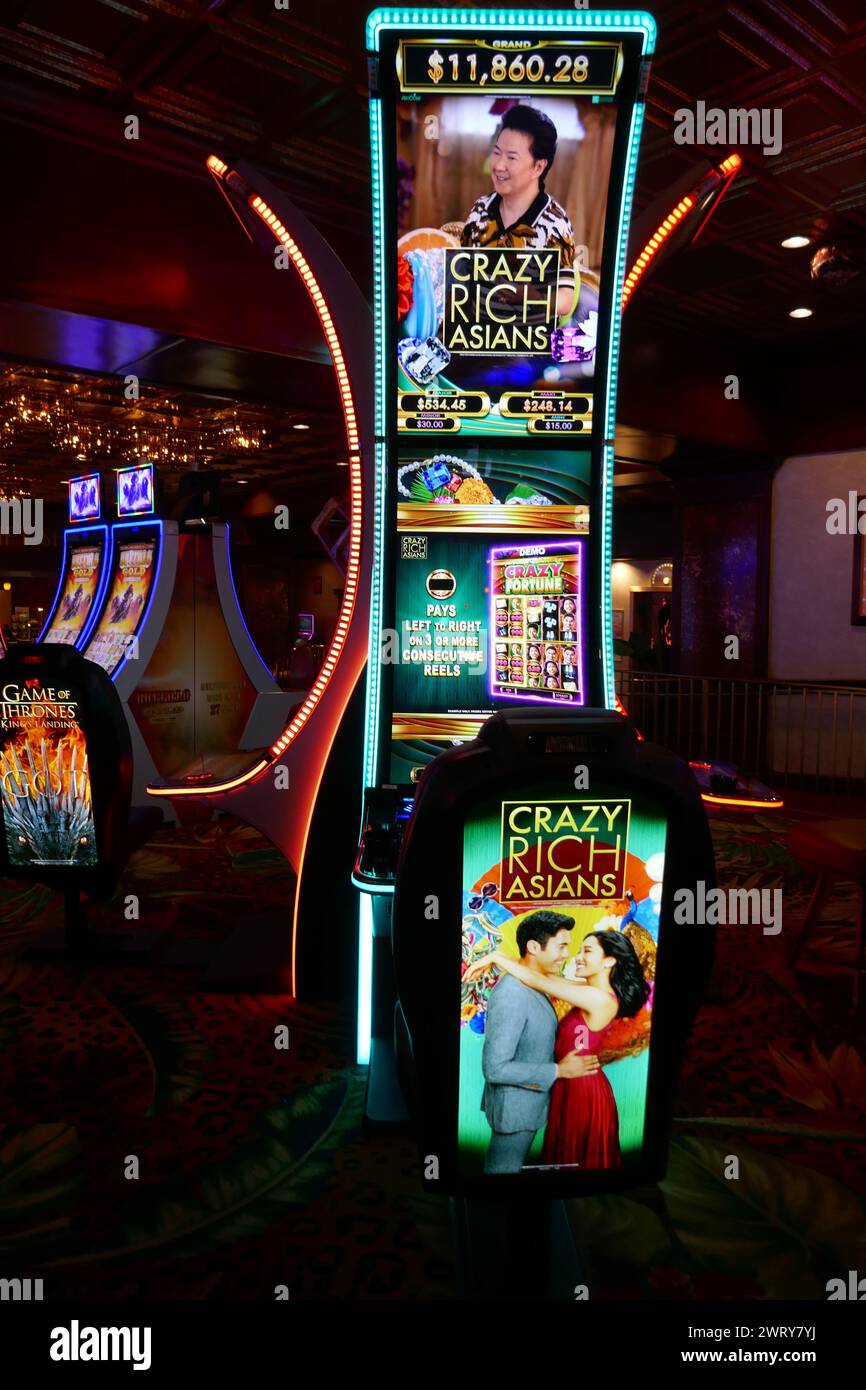 Las Vegas, Nevada, USA 7th March 2024 Crazy Rich Asians Slot Machines