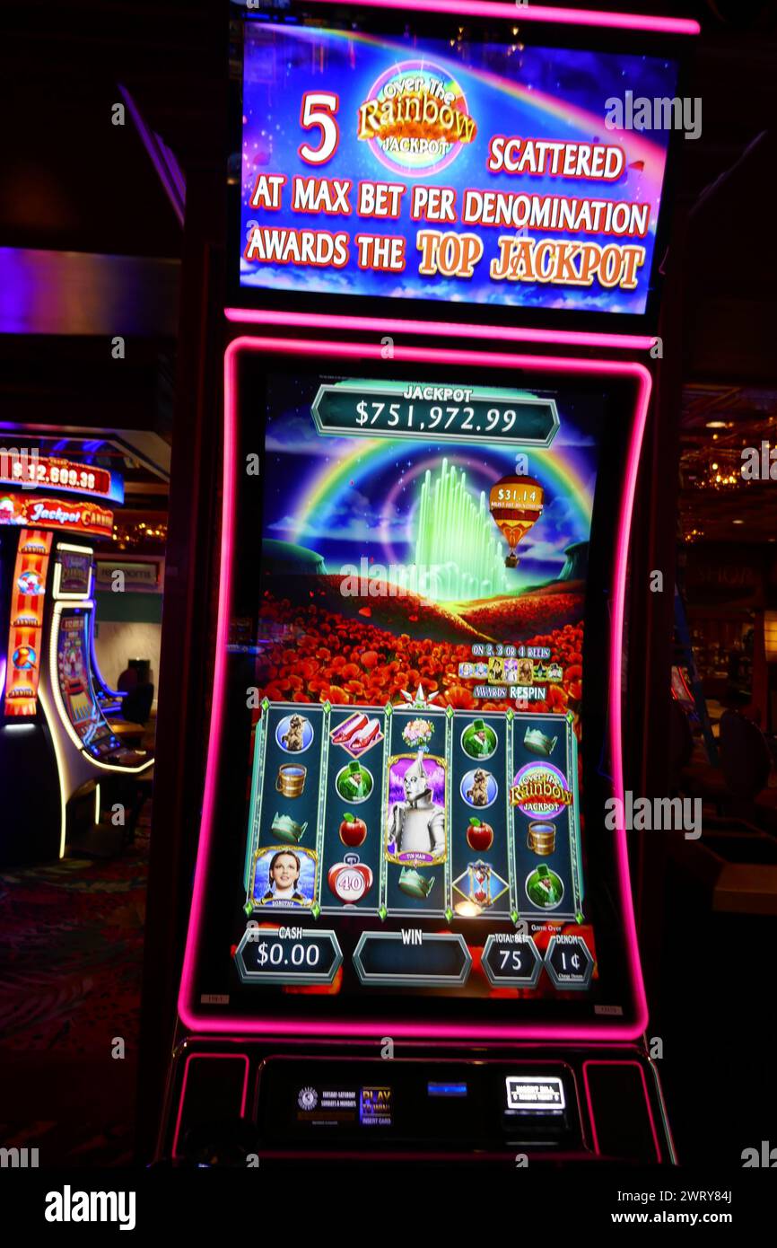 Las Vegas, Nevada, USA 7th March 2024 The Wizard of Oz Slot Machine at
