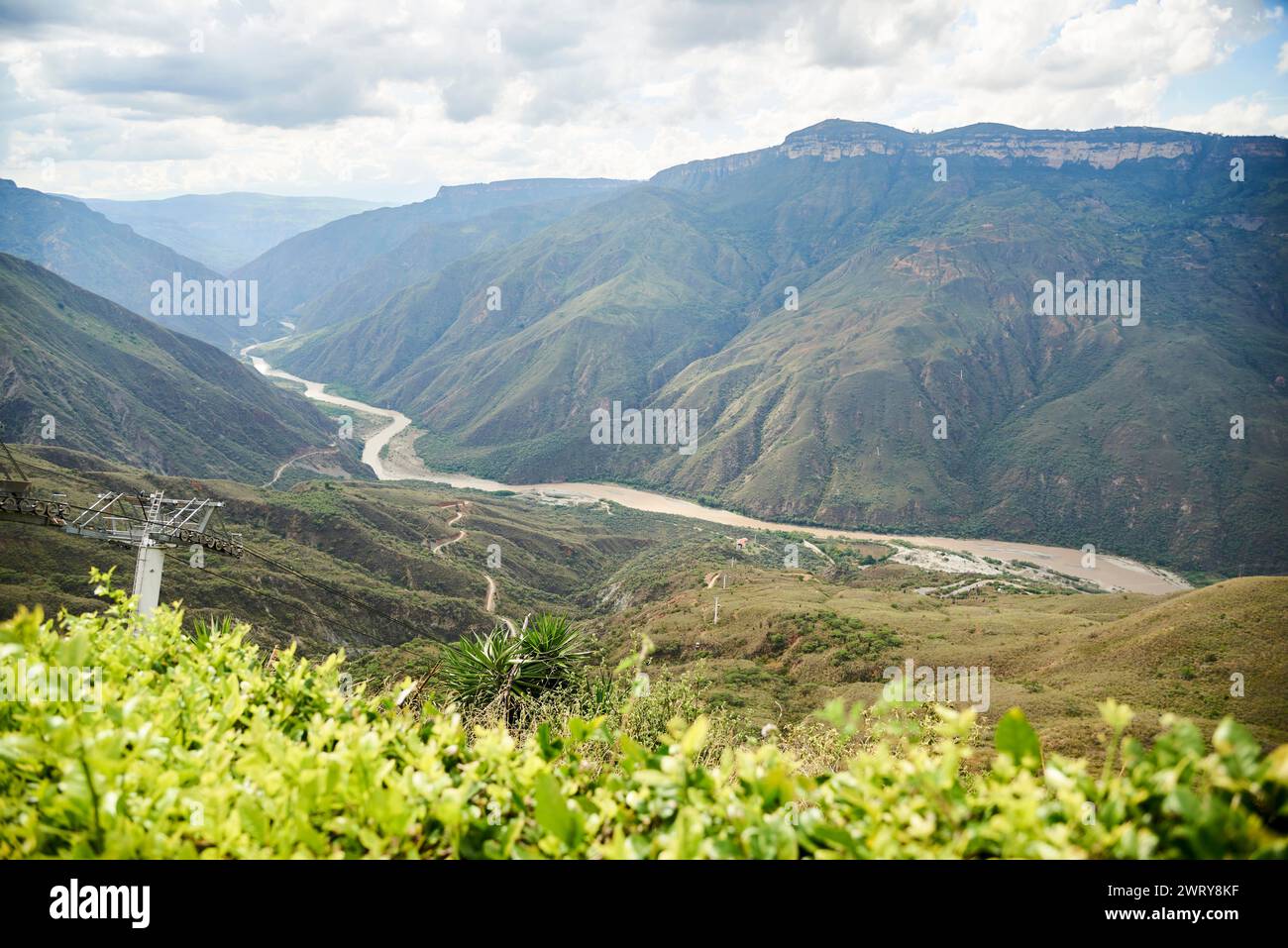 Chicamocha Canyon, mountainous landscape of the Colombian Andes, in ...