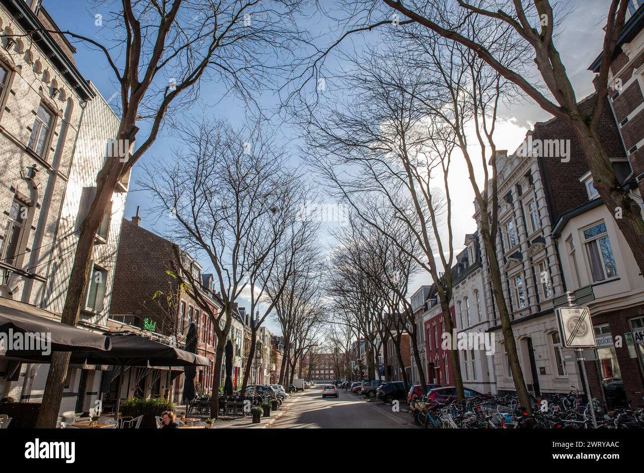 Picture of a residential street of Maastricht, Alexander Battalaan. Maastricht is a city and a municipality in the southeastern Netherlands. It is the Stock Photo