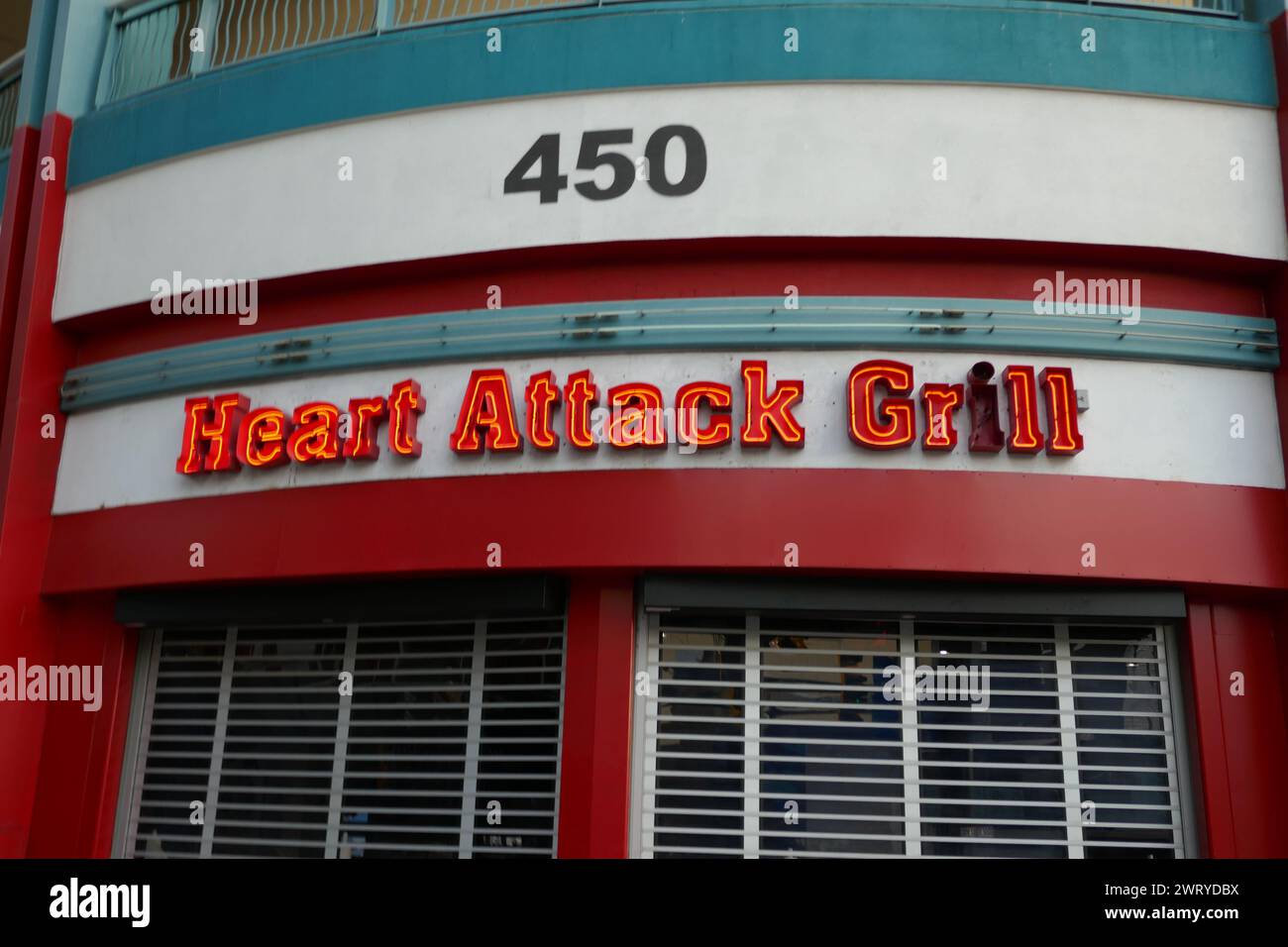 Las Vegas, Nevada, USA 7th March 2024 Heart Attack Grill at Fremont Street Experience in Downtown Las Vegas on March 7, 2024 in Las Vegas, Nevada, USA. Photo by Barry King/Alamy Stock Photo Stock Photo