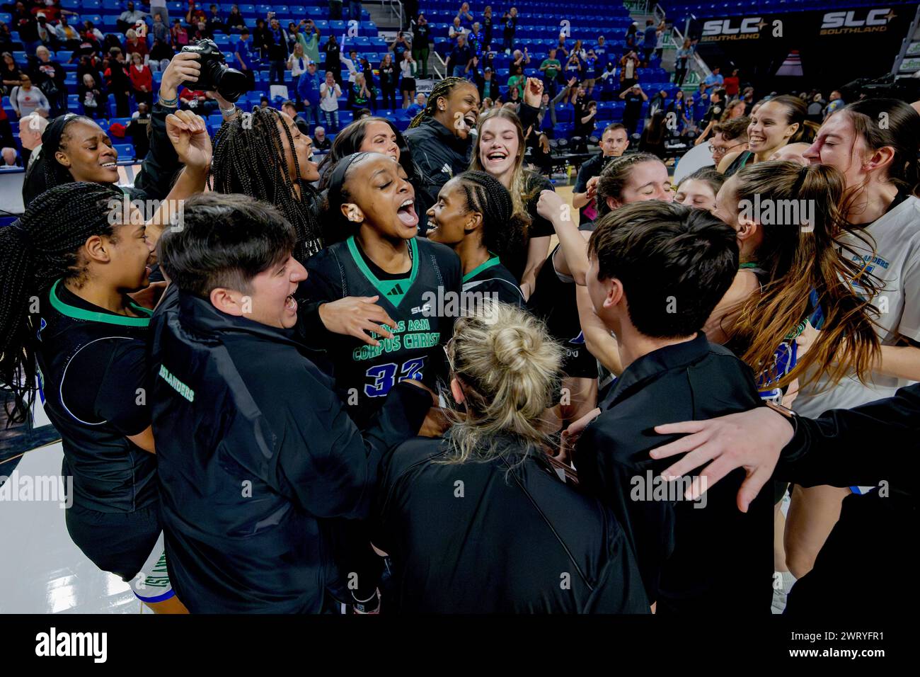 Texas A&MCorpus Christi players, including forward Nabaweeyah McGill