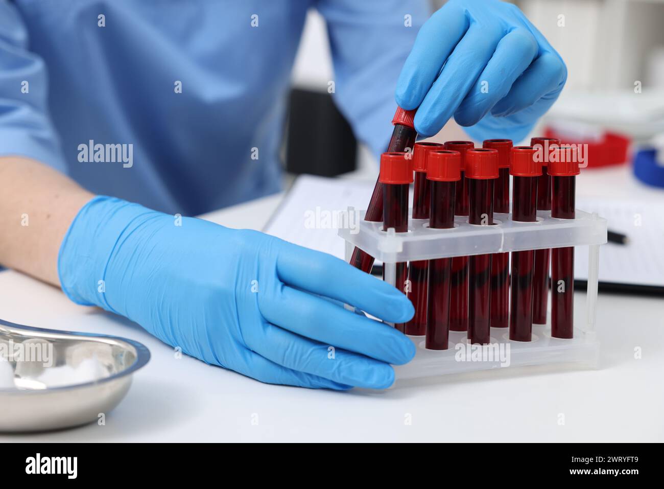Blood samples hospital table hi-res stock photography and images - Alamy