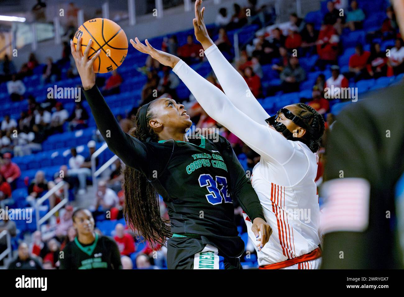 Texas A&M-Corpus Christi forward Nabaweeyah McGill (32) shoots against ...