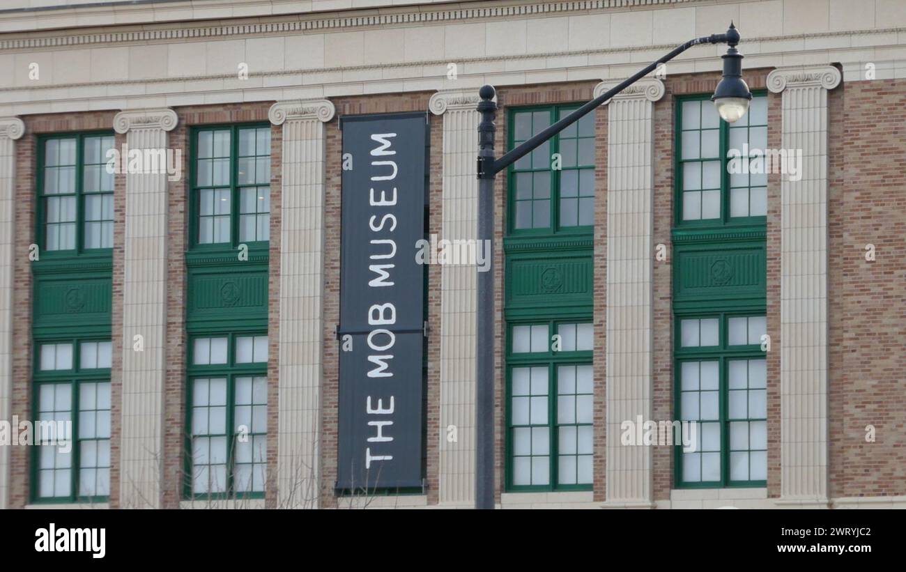 Las Vegas, Nevada, USA 7th March 2024 The Mob Museum at Fremont Street Experience in Downtown Las Vegas on March 7, 2024 in Las Vegas, Nevada, USA. Photo by Barry King/Alamy Stock Photo Stock Photo
