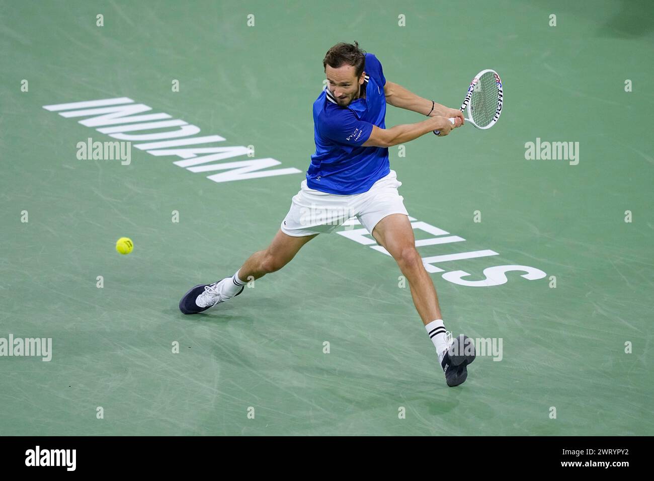 Daniil Medvedev, of Russia, returns to Holger Rune, of Denmark, during