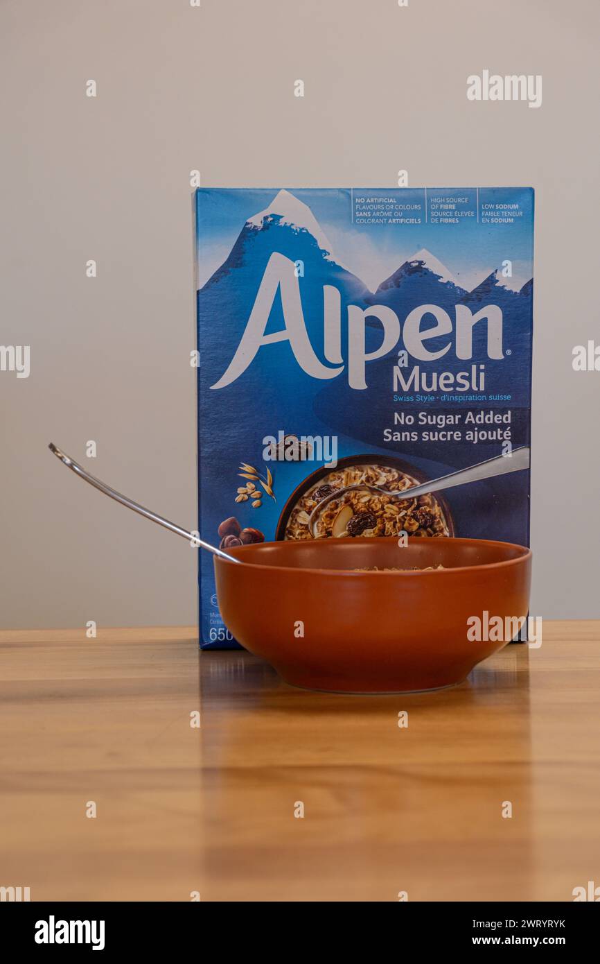 March 13 2023 Calgary Alberta Canada Alpen Breakfast Muesli Cereal
