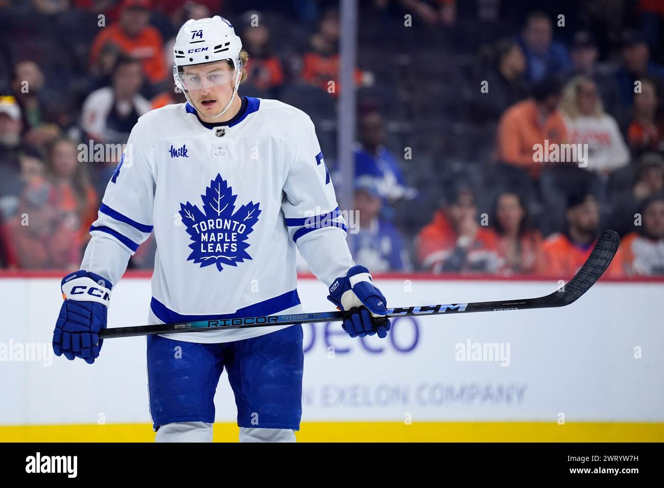 Toronto Maple Leafs' Bobby McMann plays during an NHL hockey game ...