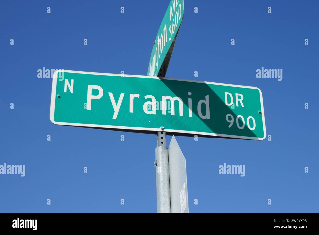 Las Vegas, Nevada, USA 7th March 2024 Pyramid Drive Sign in Downtown