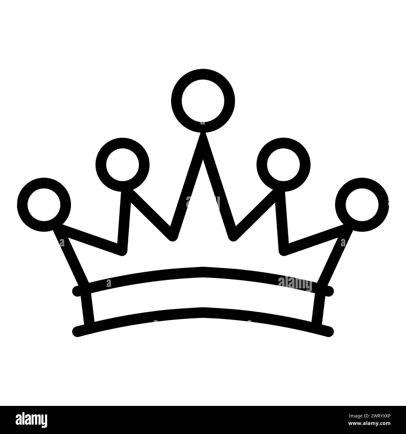 black vector crown icon on white background Stock Vector Image & Art ...