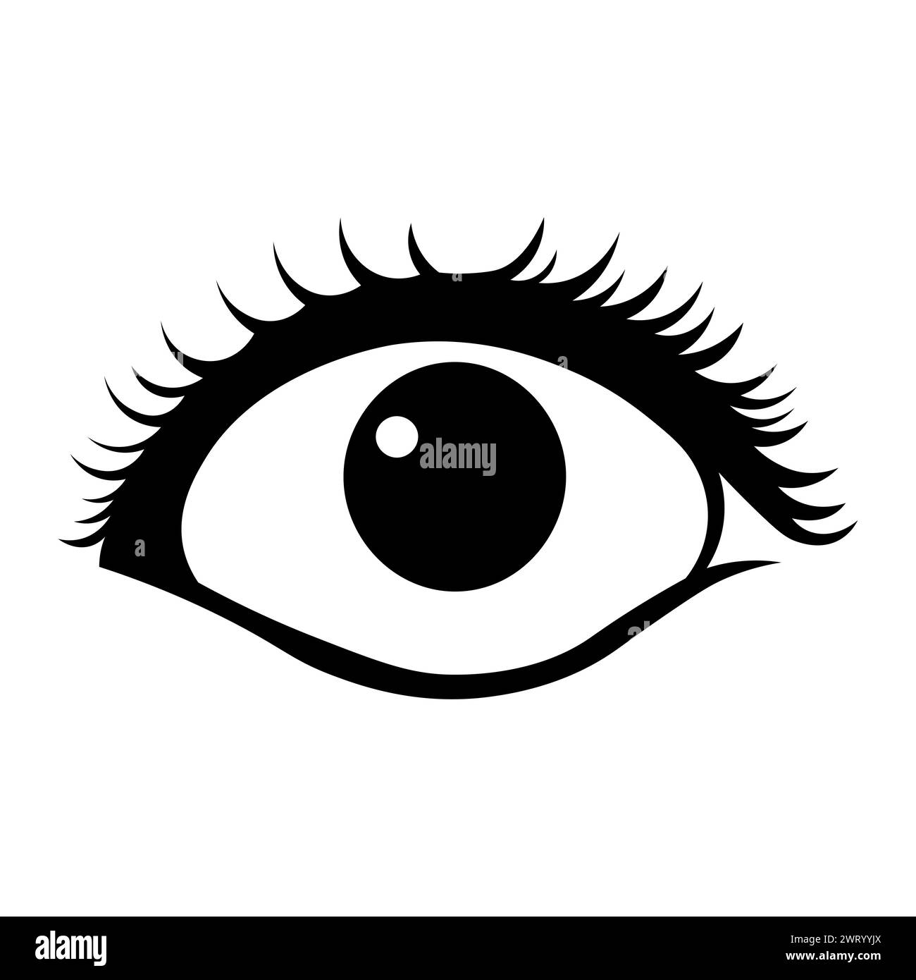 black vector eye icon on white background Stock Vector Image & Art - Alamy