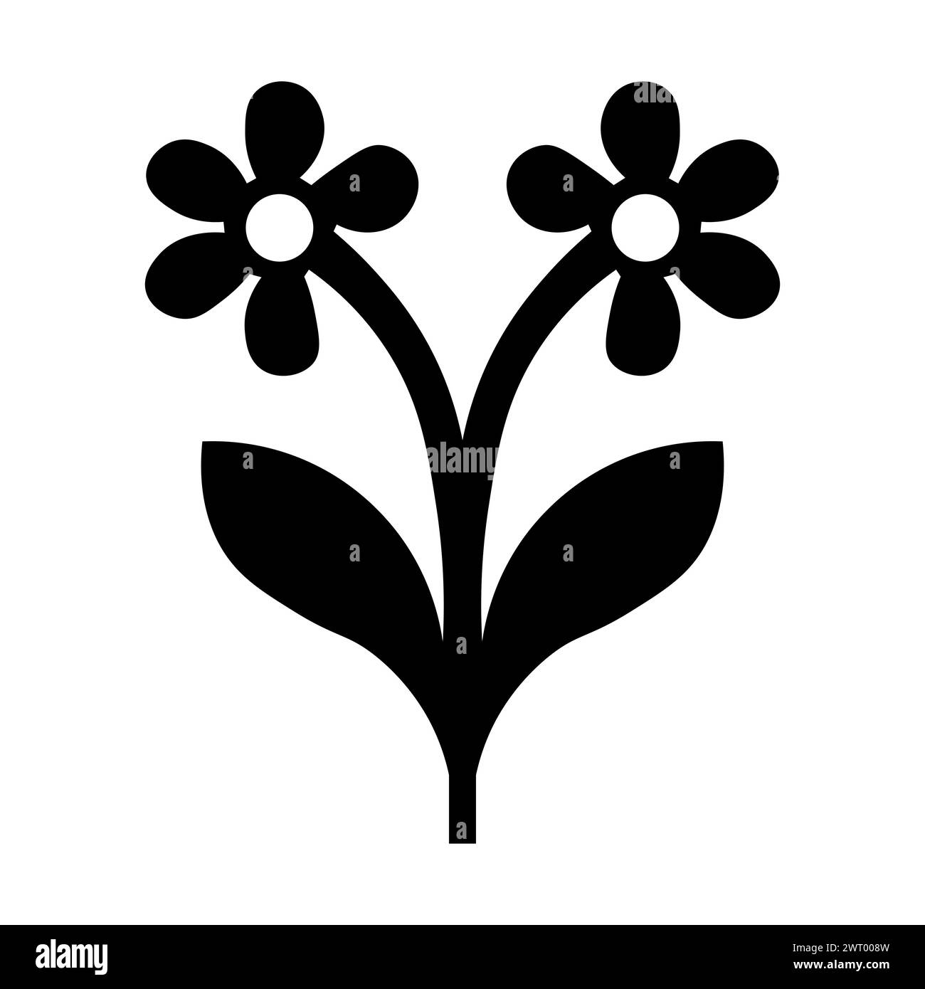 black vector flower icon on white background Stock Vector Image & Art ...