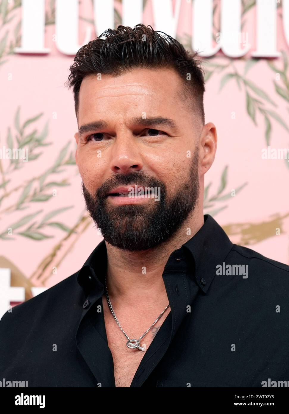 Ricky Martin poses at the premiere of the Apple TV+ series 