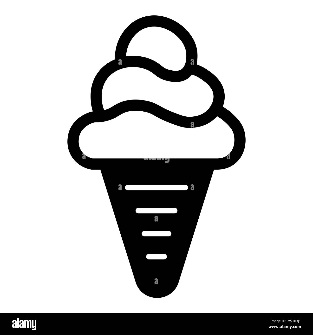 black vector ice cream icon on white background Stock Vector Image ...