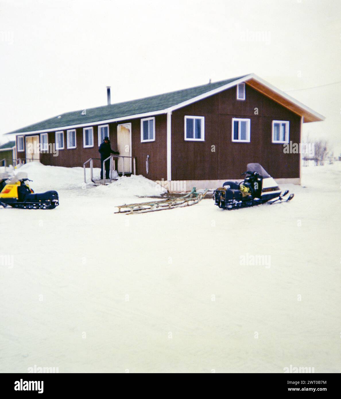 Webequie First Nation Ojibway community, Eastwood Island, northern Ontario, Canada 1978 - community building Stock Photo