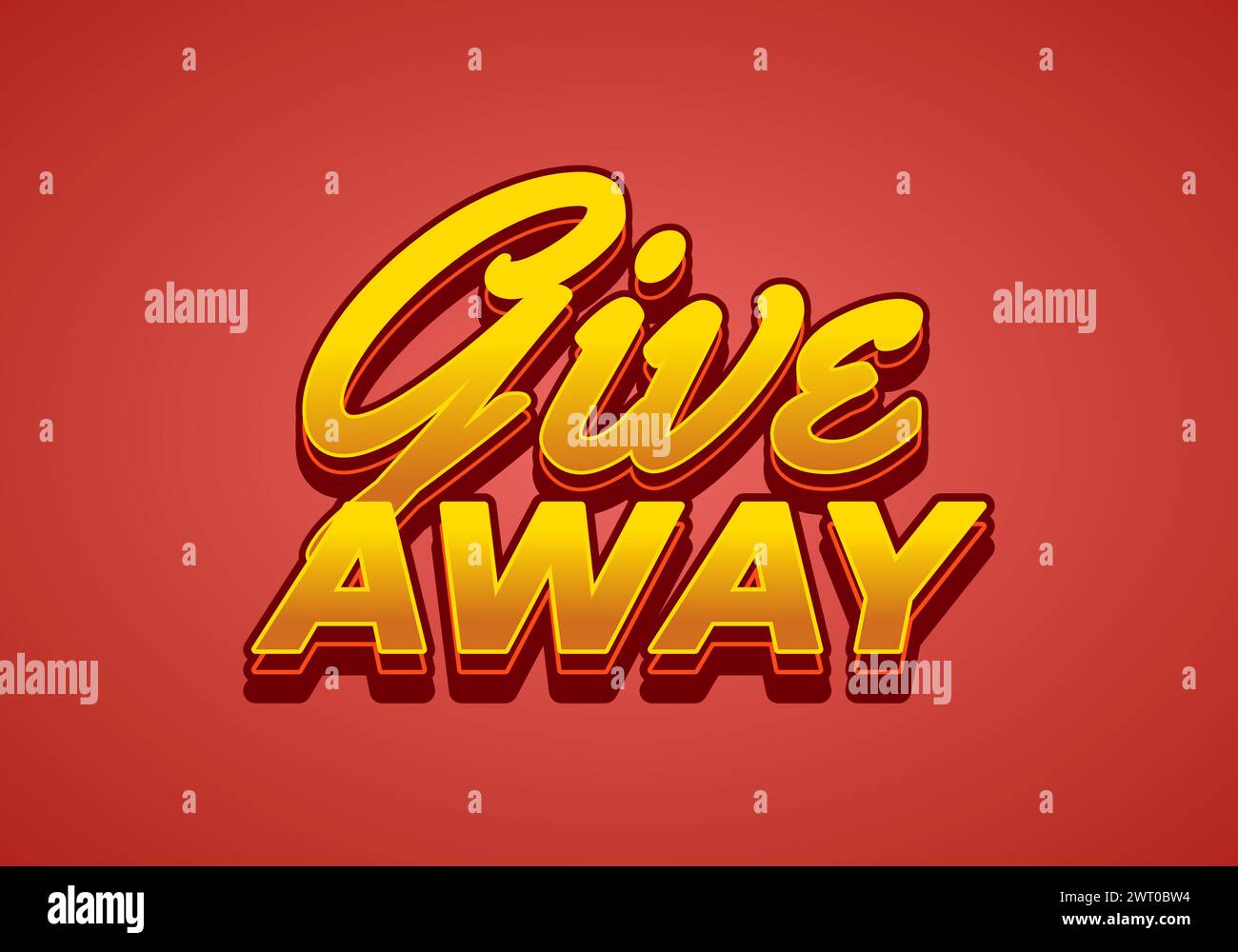 Give Away Text Effect Illustration Design In Gold Red Colors And Eye Give Away Text Effect Illustration Design In Gold Red Colors And Eye