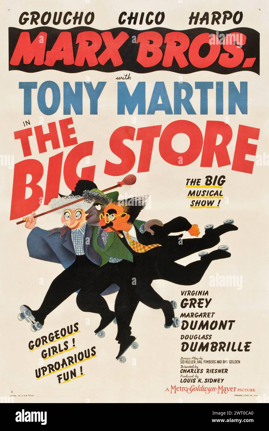 Marx Brothers - Groucho, Chico, Harpo - Vintage movie poster for the 1941 film The Big Store Stock Photo