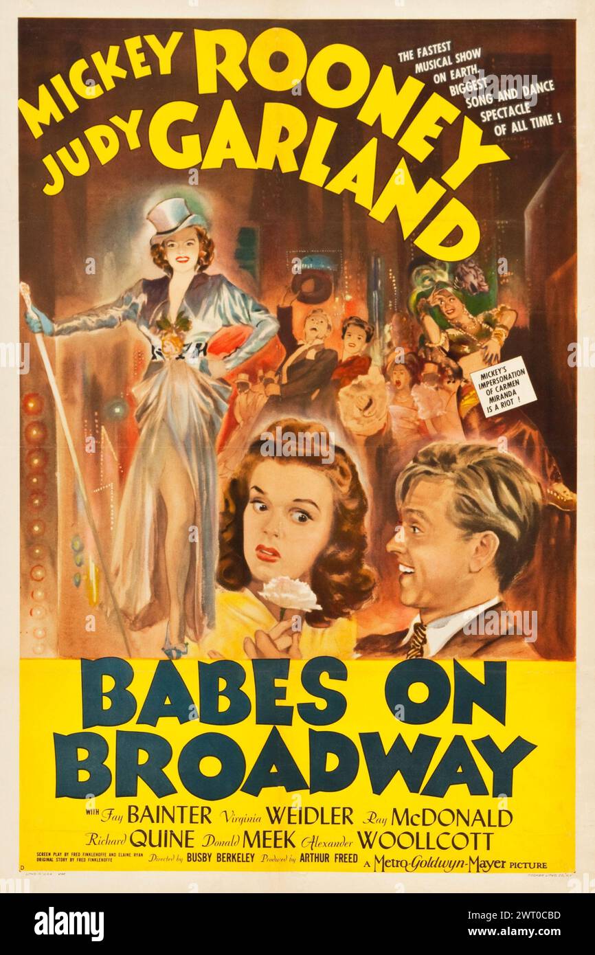 Vintage film poster for the musical Babes on Broadway feat Mickey Rooney and Judy Garland (MGM, 1941) Stock Photo
